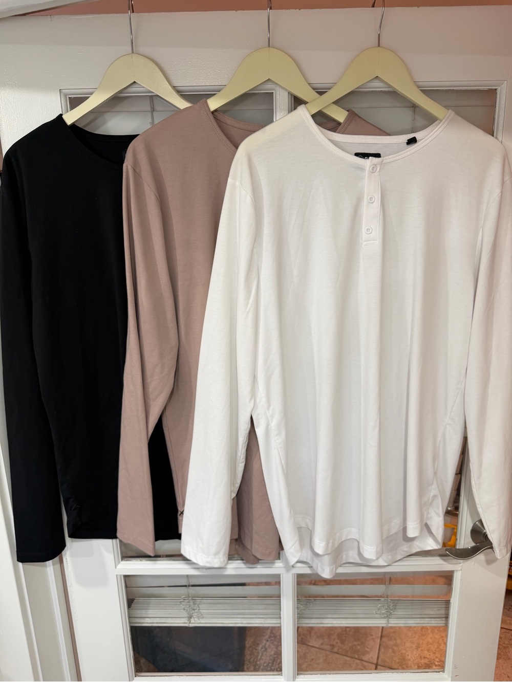 Cuts Clothing Men’s Long Sleeve Trio - White, Taupe, Black